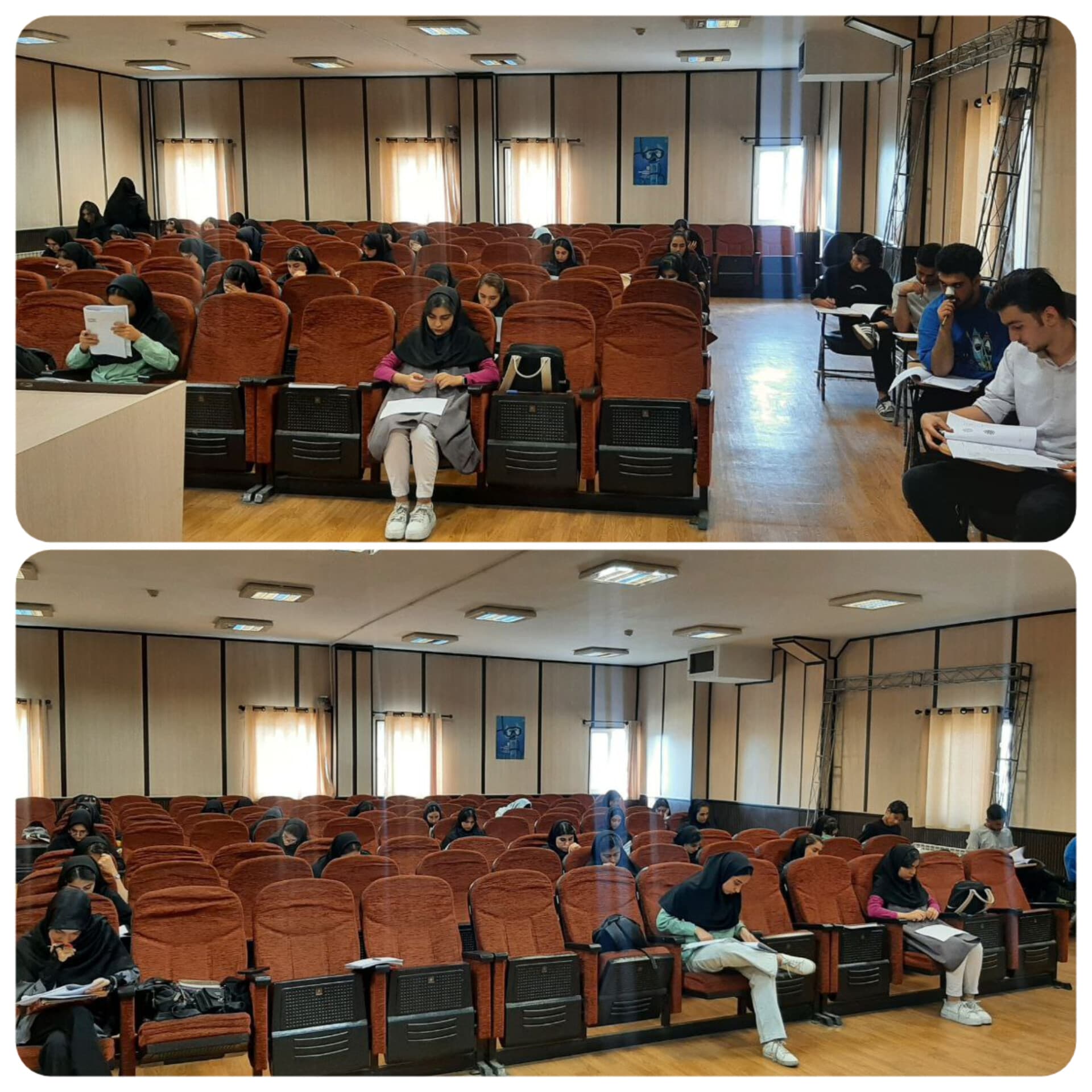 اولین آزمون آزمایش گروه هنر و هنرستان،در سرای محله استخر برگزار شد.